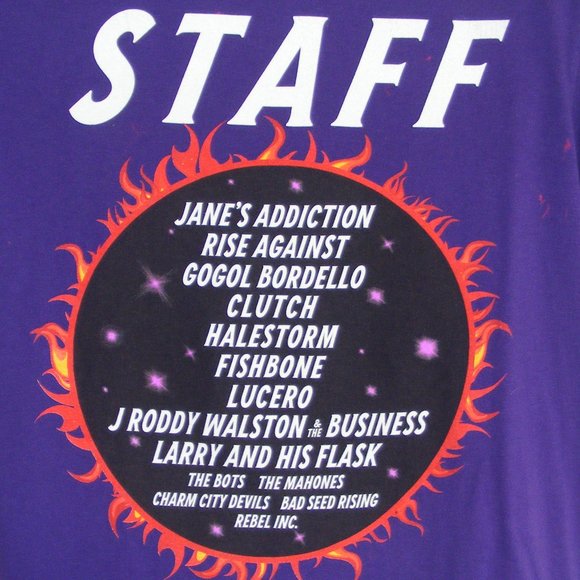 Shindig Music Festival Staff Shirt L Purple Janes Addiction 2014 Baltimore MD - Picture 6 of 16